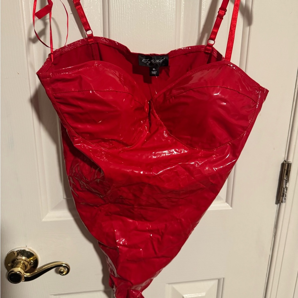 WHIT Latex Red Bodysuit
